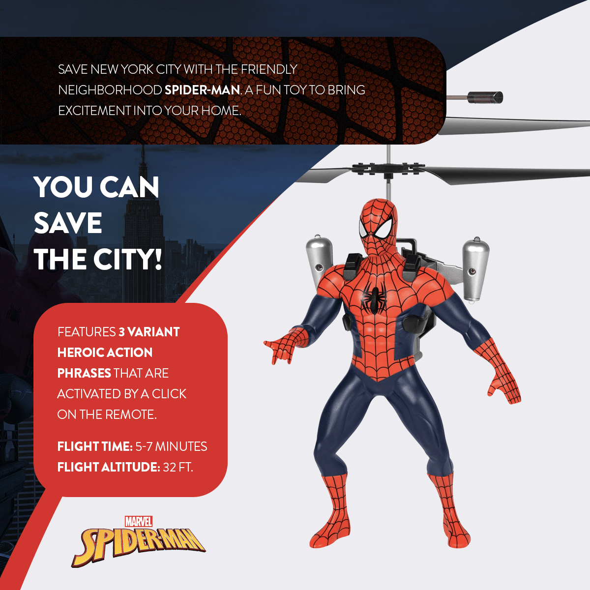 2CH Spider-Man Marvel IR Helicopter