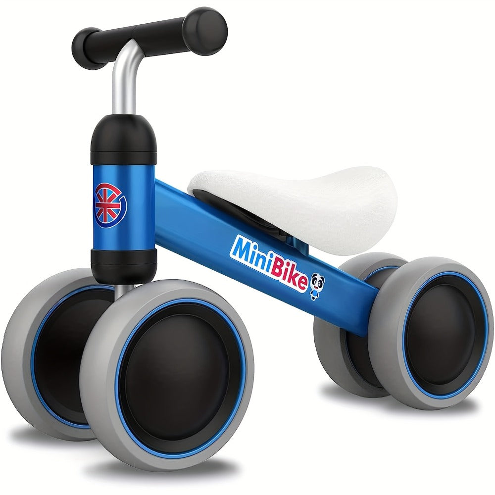 Baby Balance Bike for 1 Year Old Boys Girls No Pedal 4 Wheel Infant Toddler Bicycle Standing to Running Riding Toy First Birthday Gift Pink Red Blue