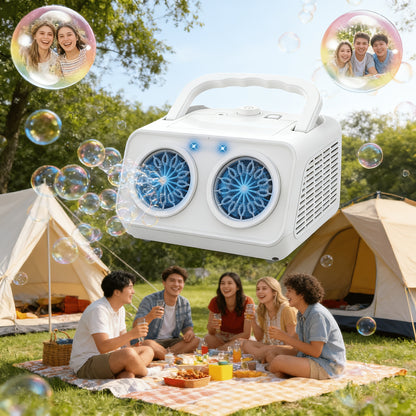 New Automatic Bubble Machine, Upgraded Bubble Blower with 2 Fans, Producing Over 20000 Bubbles Per Minute, 14 Portable Bubble Machines Operated by Plugins Or Batteries for Indoor And Outdoor Birthday