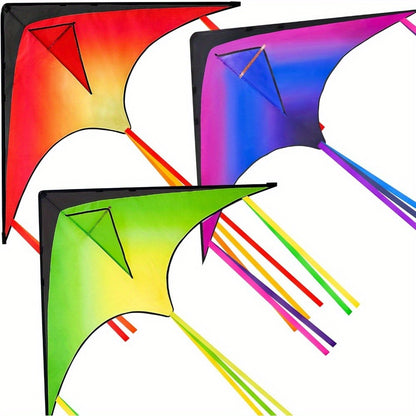 Delta Kite 3 Pack for Kids & Adults – Large Gradient Easy-to-Fly Kites with 262.5 Ft String, 58-Inch Wingspan, Stable in Light Wind, Outdoor Beach & Park Gift for Boys and Girls