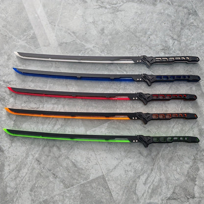 LED Samurai Sword Cyberpunk Glowing Katana 80cm – Acrylic Light-Up Blade for Halloween Costume Party Cosplay Sci-Fi Anime Props, Rechargeable Cool Gift for Teens & Adults, 5 Colors
