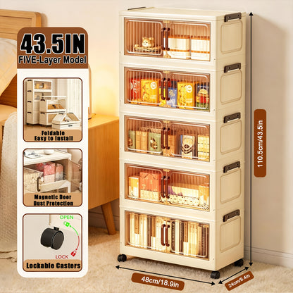 Curio Display Cabinet, Clear Acrylic Glass Door Blind Box Figure Display Case, Dust-Proof Showcase And Toy Storage Organizer Great for Retail Shelving And Retail Display Stands, Living Room Suitable for Mini Toys, Collectibles