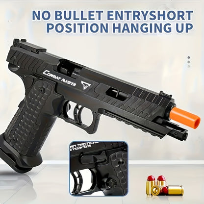 1pc/ 2pcs High Quality 2011 Battle Master Semi-automatic Soft Toy Gun, Including 1 Magazine, 6 Bullets, 20 Actual Combat Simulation Ammunition, Simulation Training Model, Safe ABS Plastic Material, Cartridge Case Discharge Design