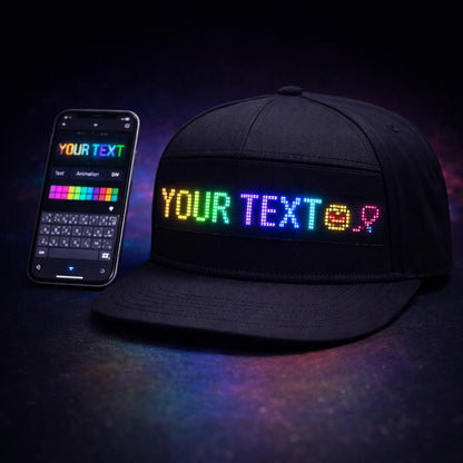 [Programmable LED Hat] Programmable LED Night Light Hat for Men| Mobile App Control, Scrolling Text for Voting, Elections, Parties, Dances, Halloween, Christmas Gifts, USB Charging