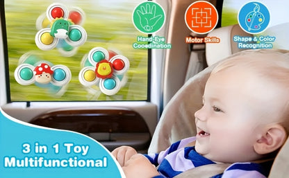3-in-1 Sensory Stacking Toy Set for Toddlers – Hand-Eye Coordination & Fine Motor Skills Activity Kit with Soft Cloth Book, Spinning Top & Stacking Cups, Birthday Easter Gift for Baby Boys & Girls