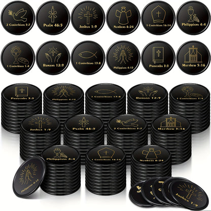 Bible Verse Coins Bulk 120 Pack – Christian Gift Tokens with Motivational Scripture Quotes for Church, Sunday School, VBS Prizes & Religious Party Favors