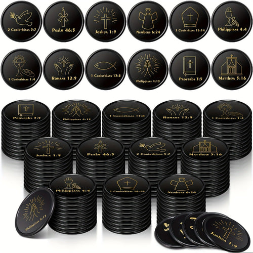 Bible Verse Coins Bulk 120 Pack – Christian Gift Tokens with Motivational Scripture Quotes for Church, Sunday School, VBS Prizes & Religious Party Favors