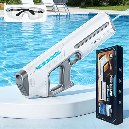 Auto-filling Electric Water Gun, Pulse Jet Water Gun with LED Light Show, 40-foot Long-range Fast Shooting Water Gun, USB Rechargeable Large-capacity Water Gun, Suitable for Children and Adults, Adult Water Gun Is Suitable for Swimming Pool Beach