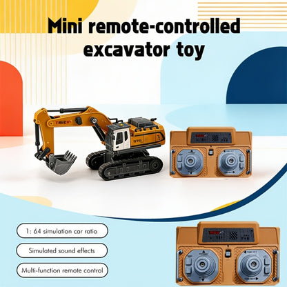 RC Excavator Toy 1:24 Scale 2.4GHz 9-Channel with Alloy Metal Cap Lights Sound Rechargeable Battery, Remote Control Construction Truck for Boys Ages 6+, Birthday Christmas Gift Multiple Colors
