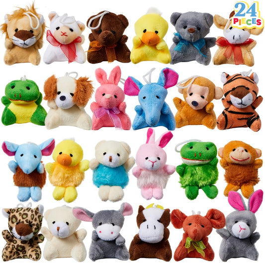 24pcs Stuff Animal Plush Toy Can Be Placed In Easter Eggs For Easter Egg Hunt, Plush Figures, Easter Basket Stuffers Fillers, Toys For Party, Easter Classroom Prize Supplies, Mini Animals, Halloween for party Favors Gifts, for party Decoration