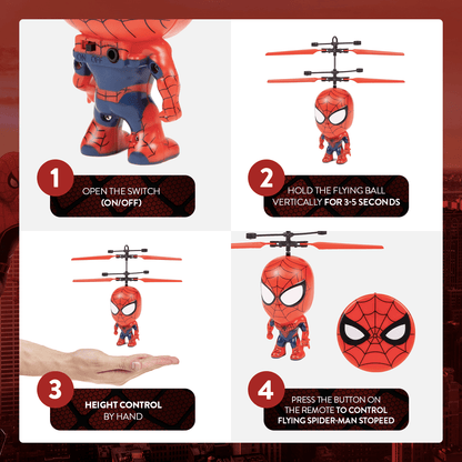 Marvel 3.5 Inch Spider-Man Flying Figure IR Helicopter