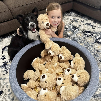 Bulk Teddy Bears Set 8 Pack 11 Inch Soft Stuffed Bear Plush Toys for Baby Shower Decorations Party Favors Classroom Prizes Kids Birthday Gifts Dark Brown and Khaki