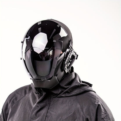 Mechanical Cyberpunk Mask Black – Futuristic Sci-Fi Half Face Costume Prop for Halloween Cosplay, Rave Bar Club Party, Stage Performance & Photography, Cool Gift for Adults Men Women