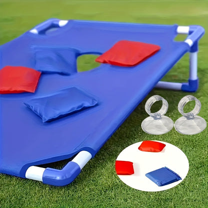 Portable Cornhole Bean Bag Toss Game Foldable Board 12 Bean Bags Storage Bag Outdoor Backyard Camping Party Game Kids Adults Family Birthday Holiday Gift Red Blue