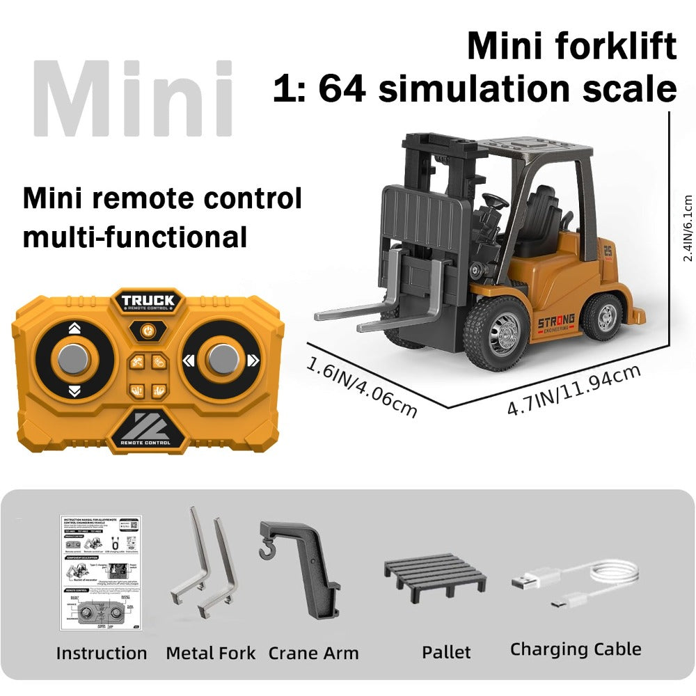 RC Construction Vehicle Toy 2.4GHz Remote Control Excavator Bulldozer Loader with Alloy Metal Cover Lights Sound Effects, Crawler Tractor Truck for Boys Ages 8 and Up, Birthday Gift