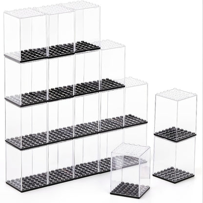 Minifigure Display Case 20-Pack – Clear Acrylic Stackable Storage Boxes for LEGO Figures, Action Figures & Collectibles | Dustproof 360° Showcase, 2.68×1.89×1.89 in