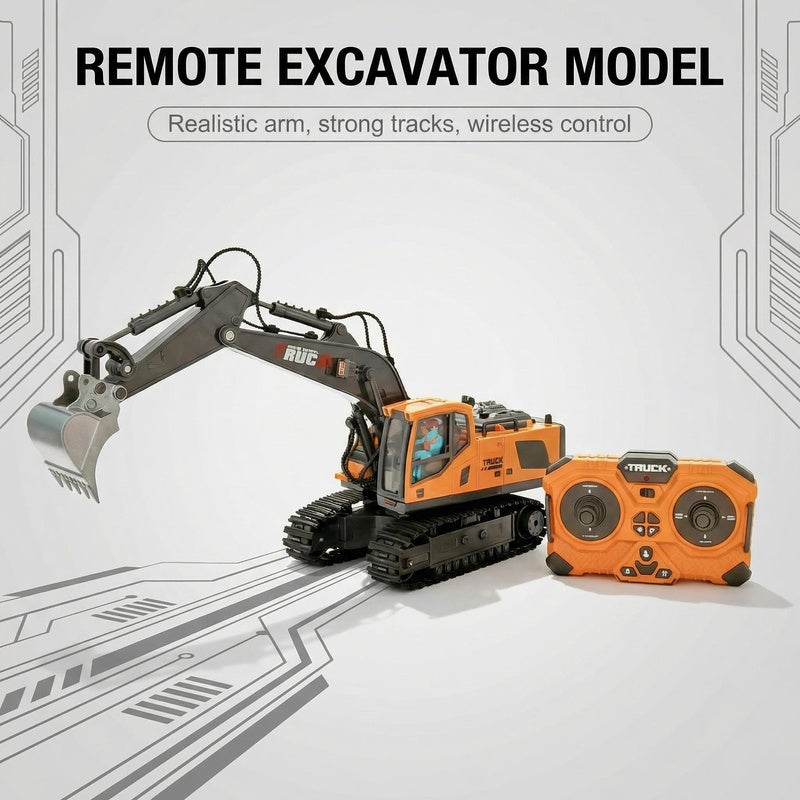 Bulldozer Excavator Dump Truck Loader, a 2.4GHz Frequency Band Remote-controlled Construction Vehicle Truck Toy with an Alloy Metal Top Cover, Lights and Sound Effects. Crawler Tractor Toy Suitable for Boys Aged 8 and Above, the Perfect 2025 Birthday
