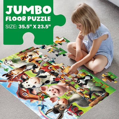 Floor Puzzles For Kids, Magical Mermaid/ Farm Animals Puzzles For Kids Ages 3+, Large Jigsaw Puzzles, Education Preschool Tools For Boys Girls 3+ 4 5 6+ Years Old, Intelligence Challenging Educational Gift, for Christmas Xmas Birthday