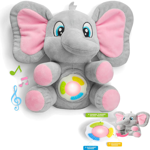 Musical Elephant Plush Baby Toy, Stuffed Animal with Music & Light, Baby Musical Soft Plush Toys for Infant Babies, Christmas Birthday Gifts for Boys And Girls 6+ Months