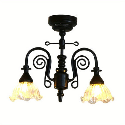 Miniature LED Chandelier Ceiling Lamp Dollhouse Working Light 1:12 Scale Golden Finish DIY Room Box Diorama Sand Table Decor Gift for Miniature Hobbyists Collectors