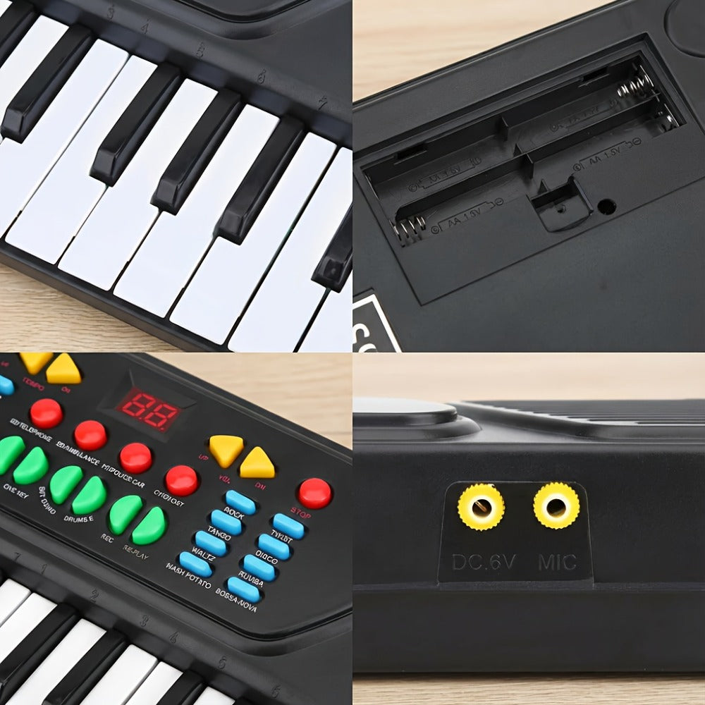 37-Key Electronic Piano Kit with Integrated Microphone | USB Operated | Keyboard Suitable for Young Learners | Sing-Along & Music Education | Family Fun for Parents And Children | Perfect Musical Present for Birthdays And Celebrations