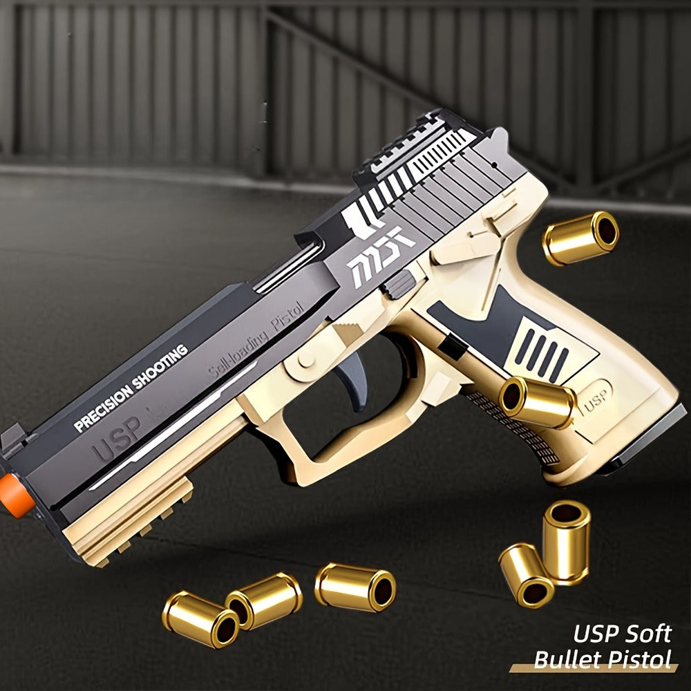 2025 USP Toy Gun Soft Clip Pistol, Continuous Shooting, with 100 Bullets And 2 Magazines, Toy Foam Blaster, Cool Rapid-fire Toy Gun Educational Models, Outdoor Shooting Games, Halloween, Thanksgiving, Christmas, Birthday Gift for Boys Girls0