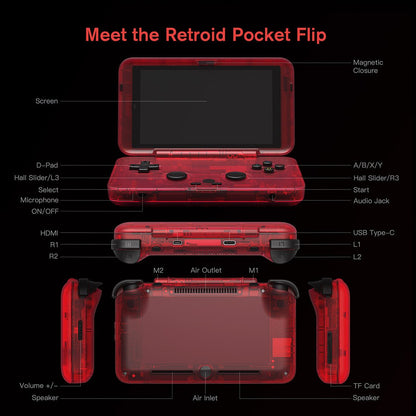 Handheld Game Console Retroid Pocket Flip 2 – Flip AMOLED Retro Emulator Android Gaming