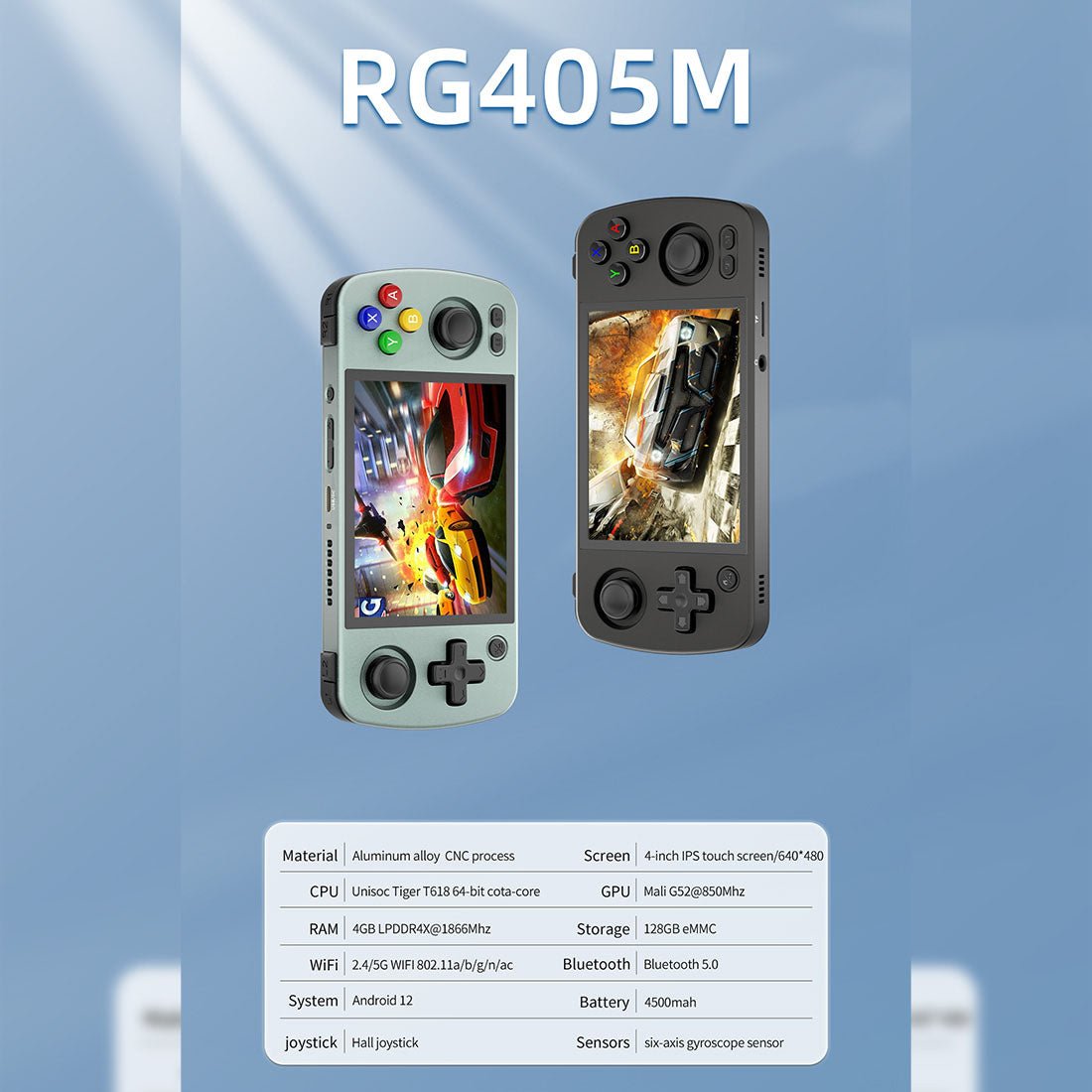 Retro Handheld Game Console Anbernic RG405M - Aluminum Alloy Android 12 IPS Hall Joystick HDMI Gaming Handheld 4500mAh