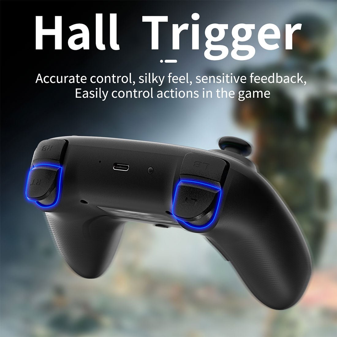 Bluetooth Game Controller Anbernic RG P01 - Hall Effect RGB Gyroscope Multi-Platform Wireless Gamepad 600mAh
