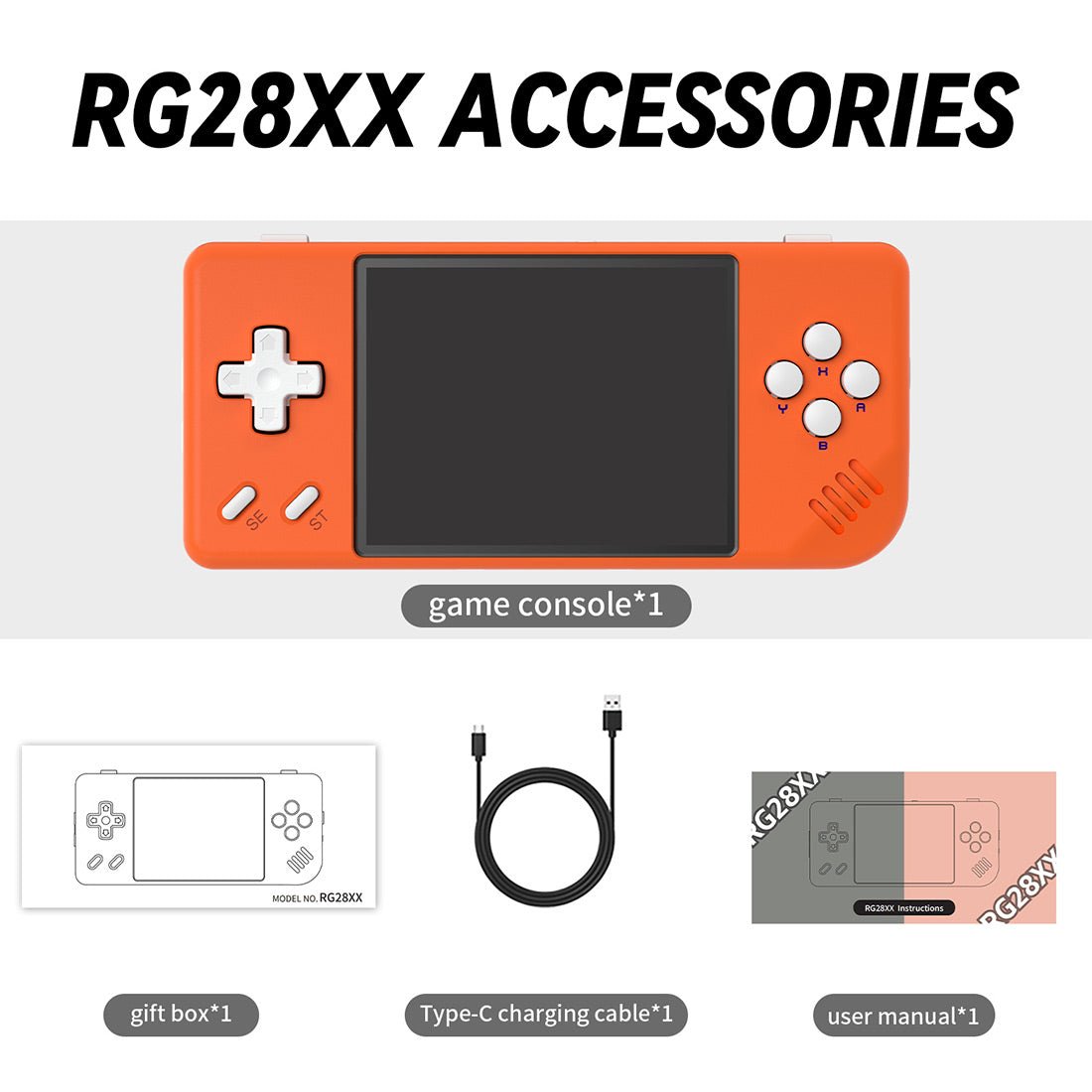 Retro Handheld Game Console Anbernic RG28XX - Linux Compact Pocket IPS HDMI Portable Gaming Handheld 3100mAh