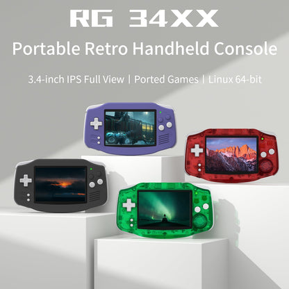 Retro Handheld Game Console Anbernic RG34XX - Linux GBA Style IPS HDMI Portable Gaming Handheld 3500mAh