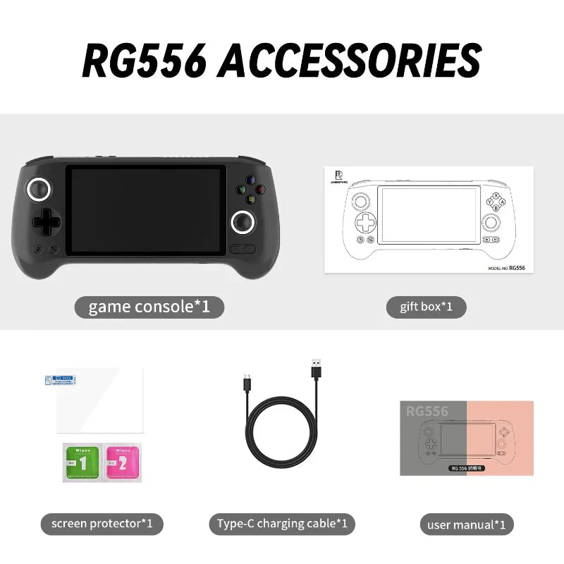 Handheld Game Console Anbernic RG556 Android 13 5.48-inch AMOLED Hall Joystick Active Cooling