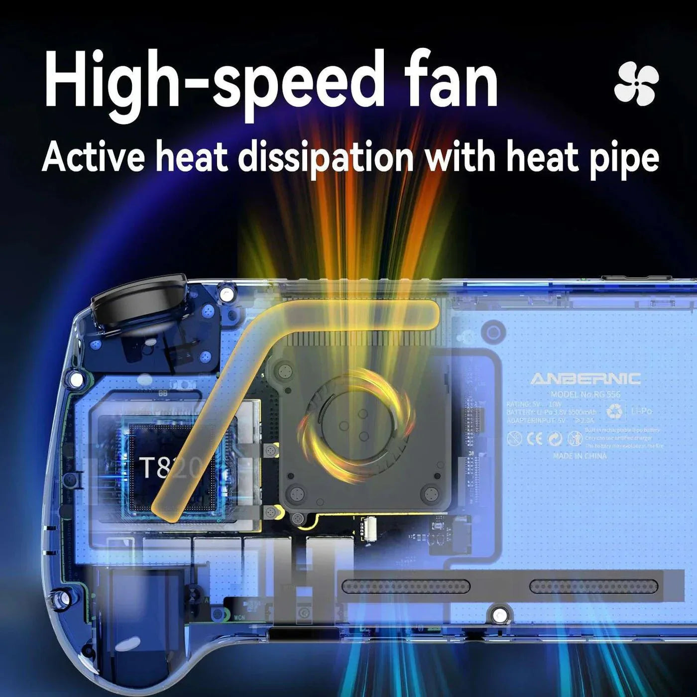 Handheld Game Console Anbernic RG556 Android 13 5.48-inch AMOLED Hall Joystick Active Cooling