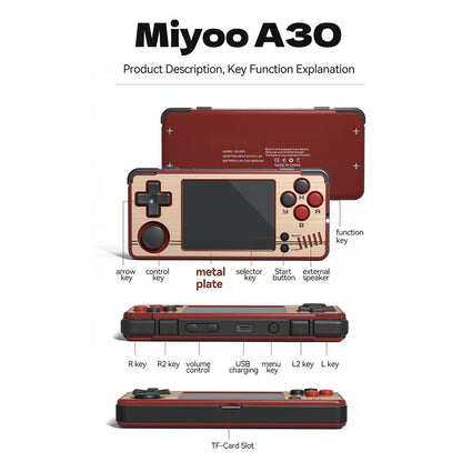 Handheld Game Console Miyoo A30 Retro Gaming Horizontal 2.8-inch IPS 26 Emulators Wi-Fi