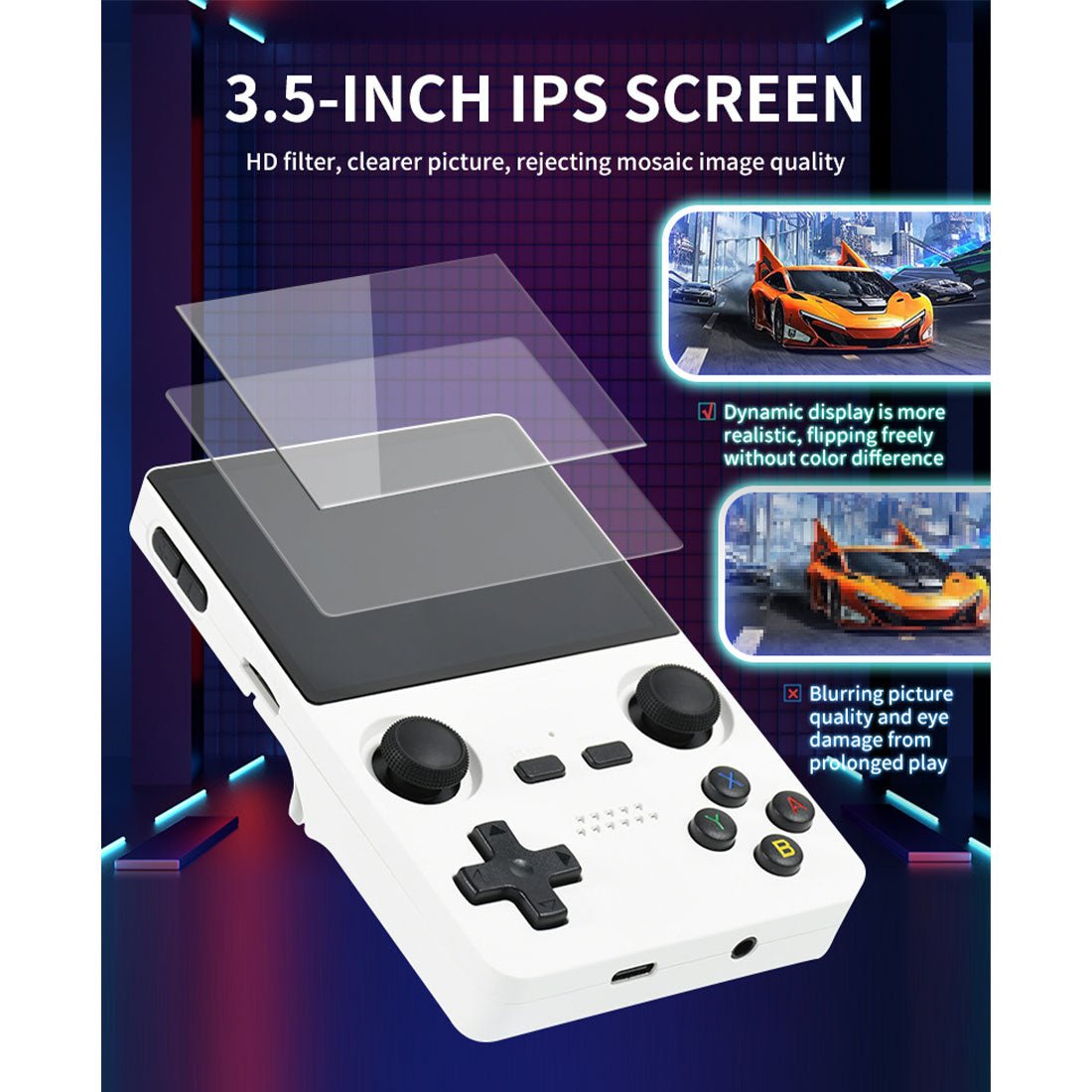 Handheld Game Console Powkiddy X35S – 3.5" IPS RK3566 8hr Battery Bluetooth HDMI