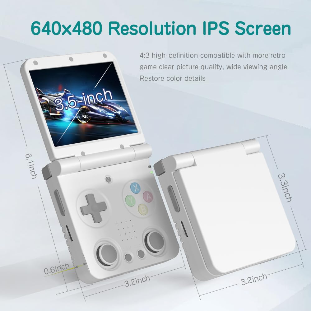 Handheld Game Console Miyoo Flip V2 Retro Gaming Clamshell 3.5-inch IPS Dual Joystick HDMI
