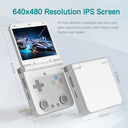 Handheld Game Console Miyoo Flip V2 Retro Gaming Clamshell 3.5-inch IPS Dual Joystick HDMI